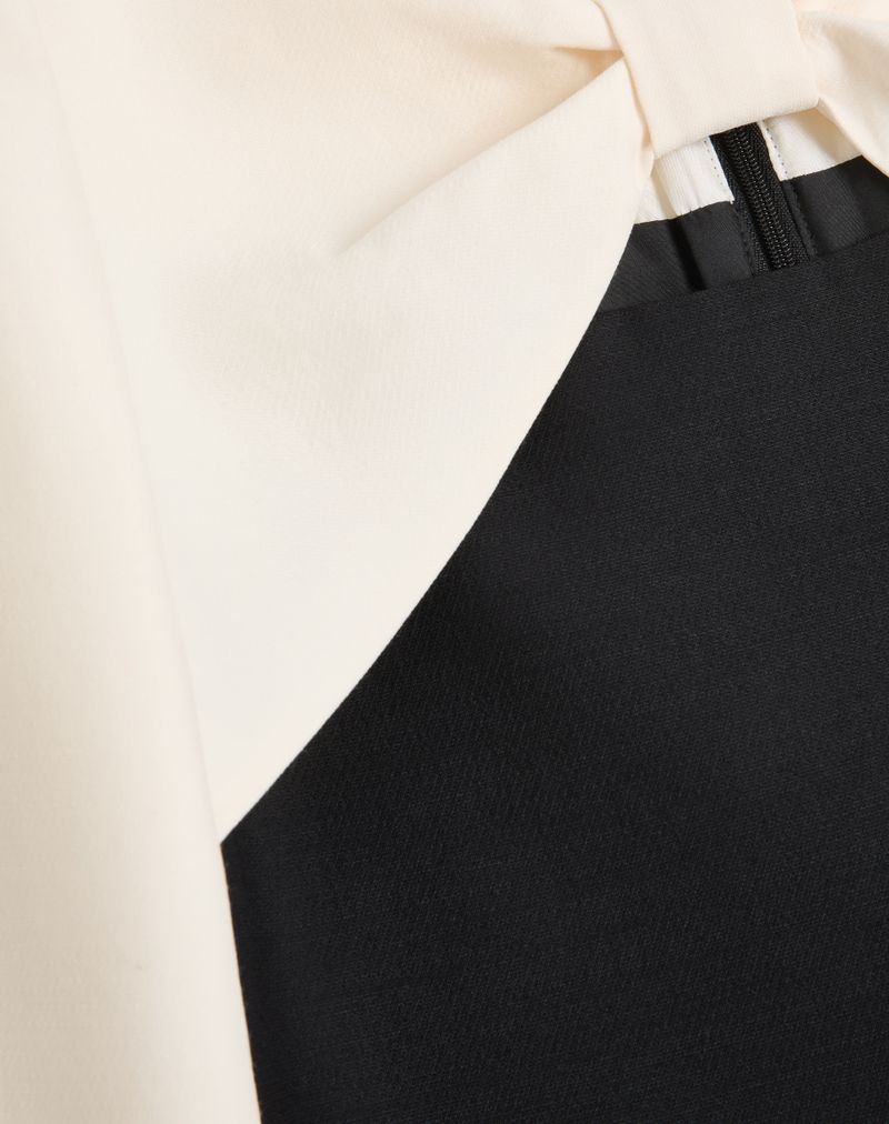 Vestido curto de crepe de alta costura
