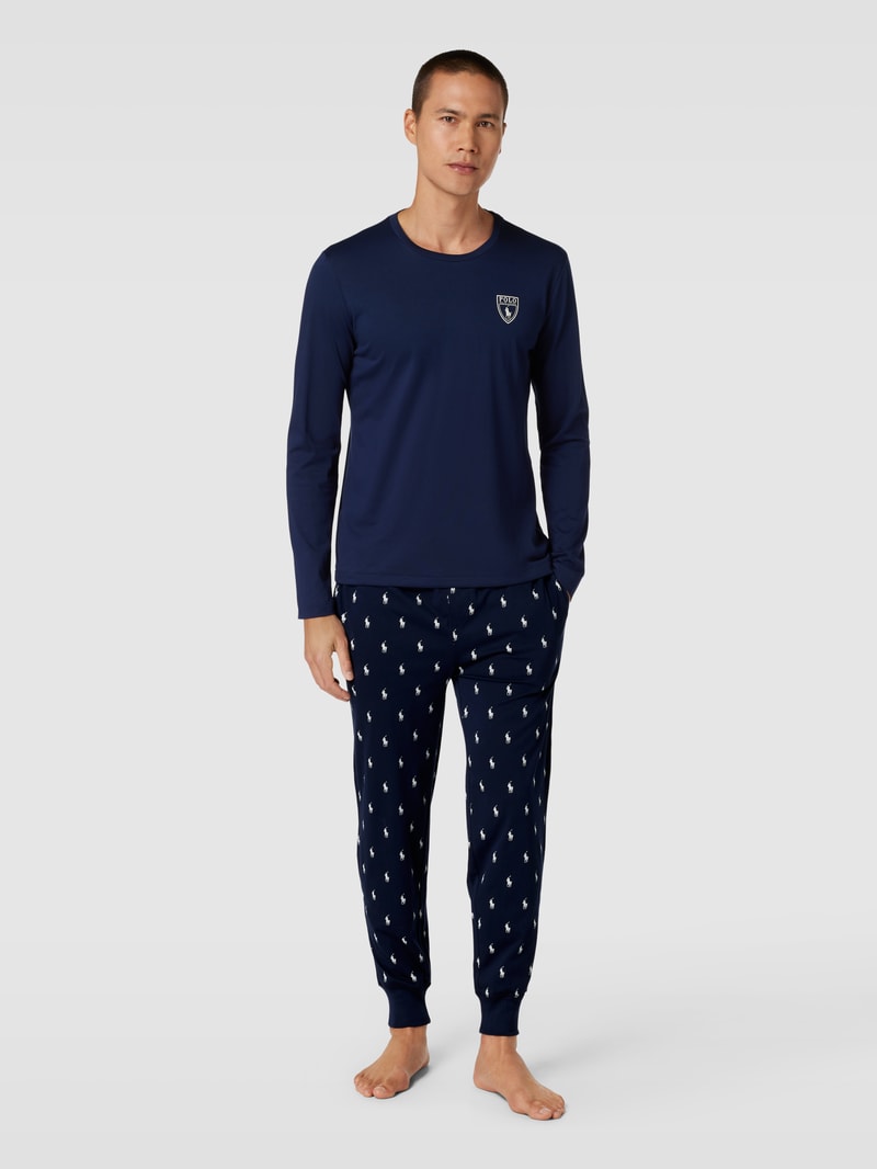 Sweatanzug mit Label-Details in marineblau