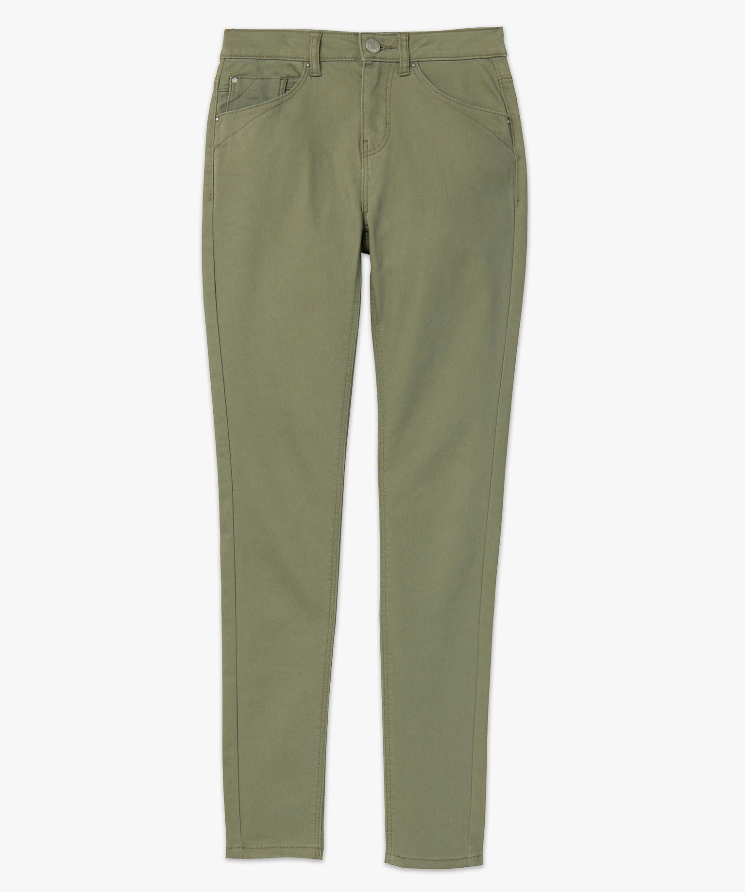 Pantalon femme coupe Slim taille normale vert clair | GEMO