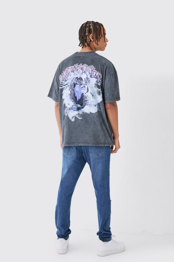Skinny Stretch Jeans mit Riss am Knie