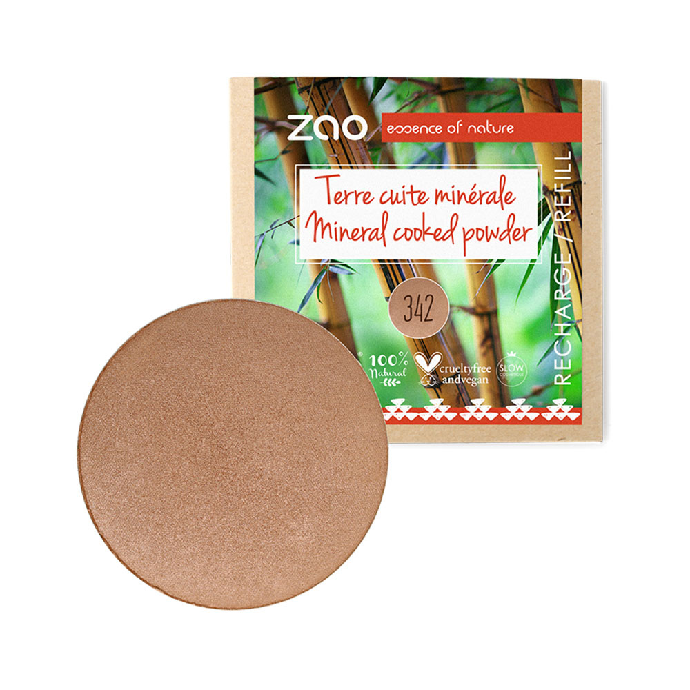 zao essence of nature Recharge Terre cuite minérale 342 Bronze cuivré ZAO Terre cuite Certifiée Bio, Formule 100%naturelle, Vegan et Rechargeable