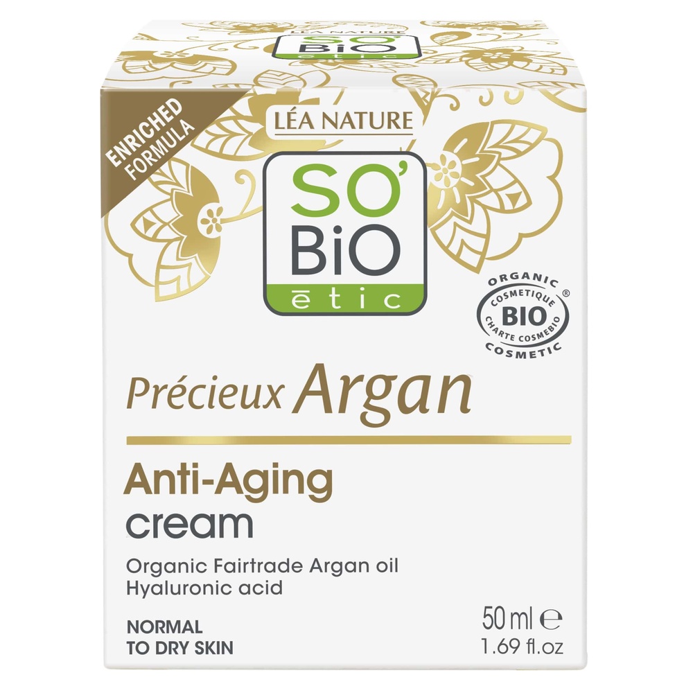 LÉA NATURE SO BiO étic Crème Anti-Âge jour, Précieux Argan Crème visage
