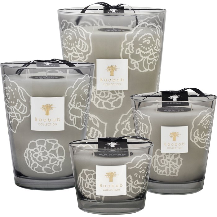 Kerze Roses Grey