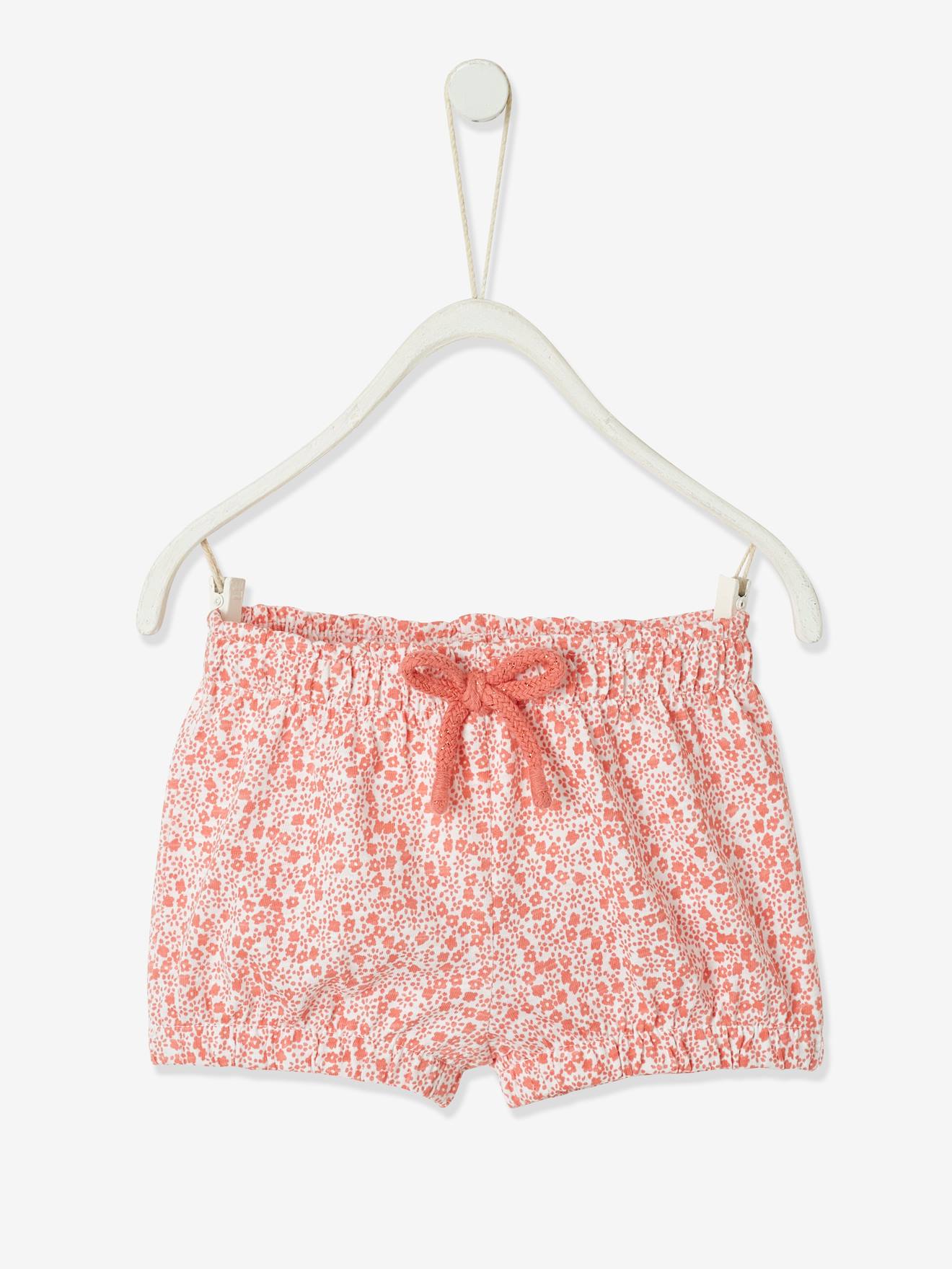 Short bébé fille en maille bleu royal imprimé