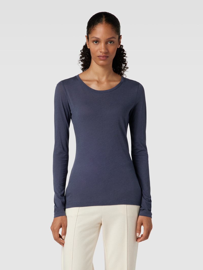 Longsleeve mit Rundhalsausschnitt Modell 'ENRICCAA SOFT' in marineblau