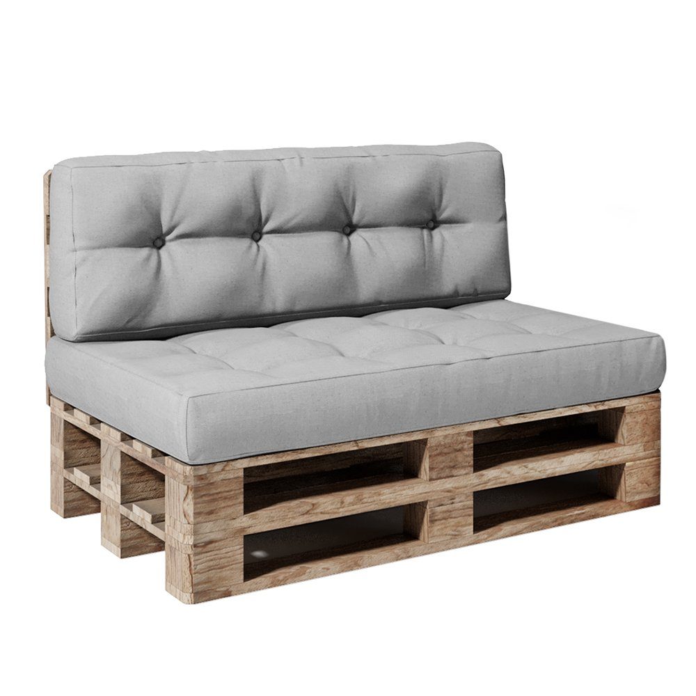 Vicco Palettenkissen Sitzkissen Palettenmöbel 120x40x20 PU-Schaum Grau