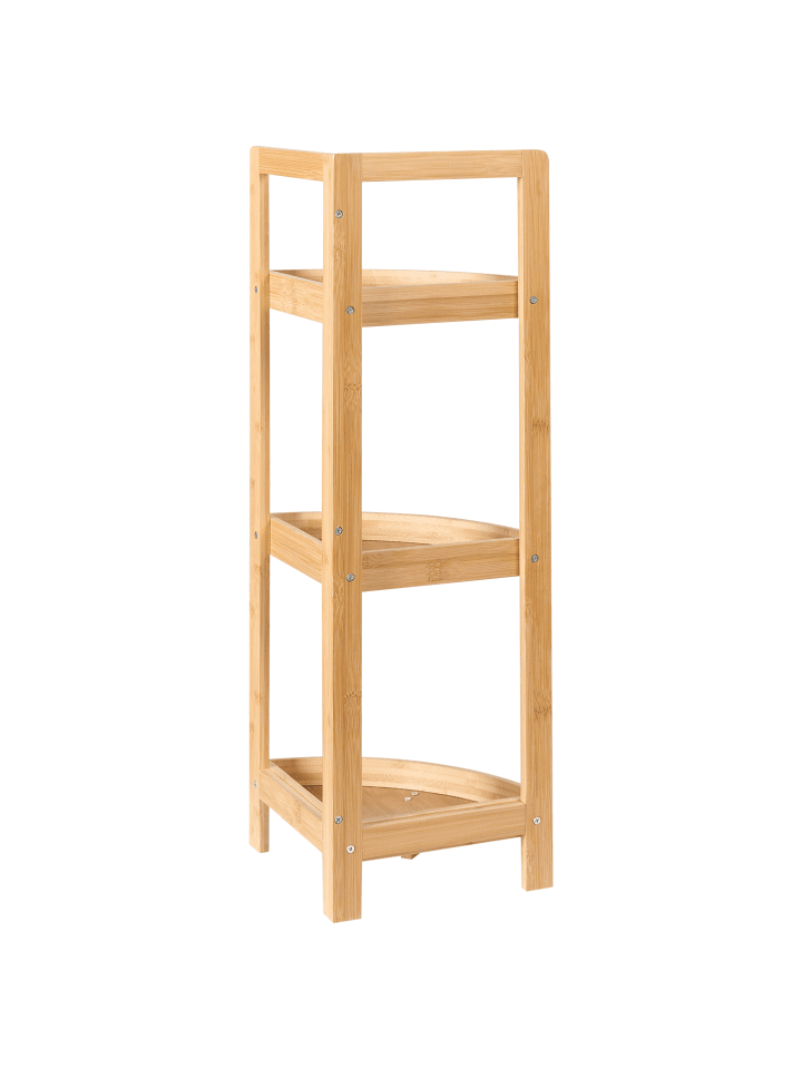 Beliani Badezimmerregal ILLAMPU in Heller Holzfarbton - (W) 34 x (H) 77 x (L) 23 cm günstig kaufen onesize