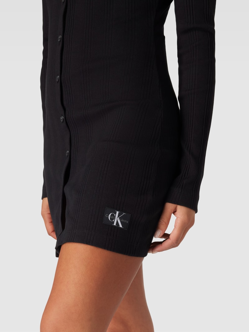 Minikleid mit Umlegekragen Modell 'BADGE' in black