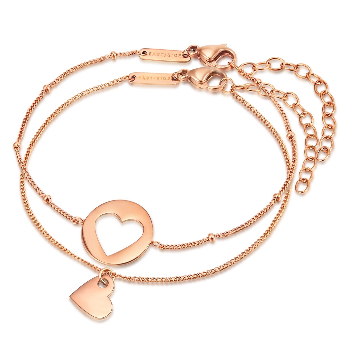 Armband Herz Edelstahl in Roségold