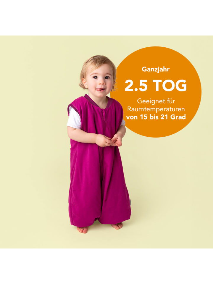 Schlummersack Ganzjahres Schlafsack mit Füßen, 2.5 TOG in Lila günstig kaufen