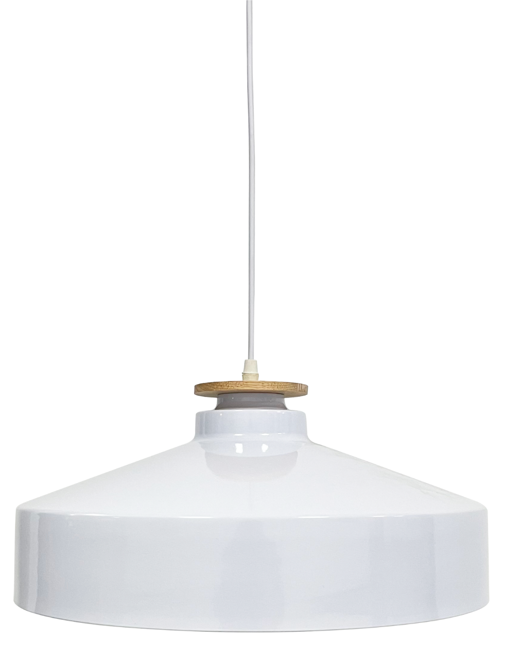 ENOVALITE Elegante Pendelleuchte in Weiß, rund, E27, Ø40 cm