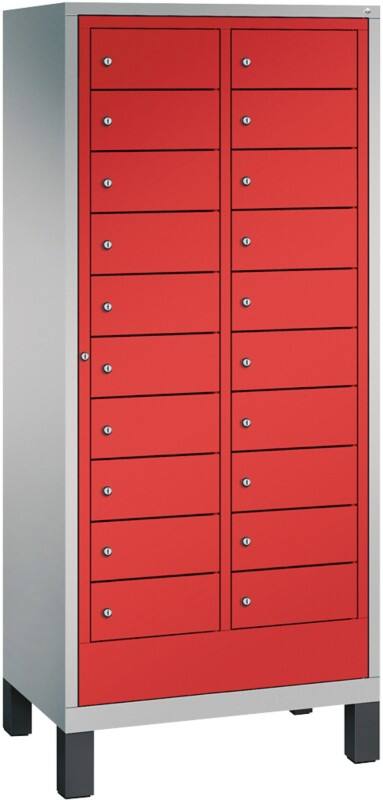 C P S 3000 Evolo Metall Schließfach 21 Tür Zylinderschloss 810 x 500 x 1.850 mm Weiß 48060-210 S10066