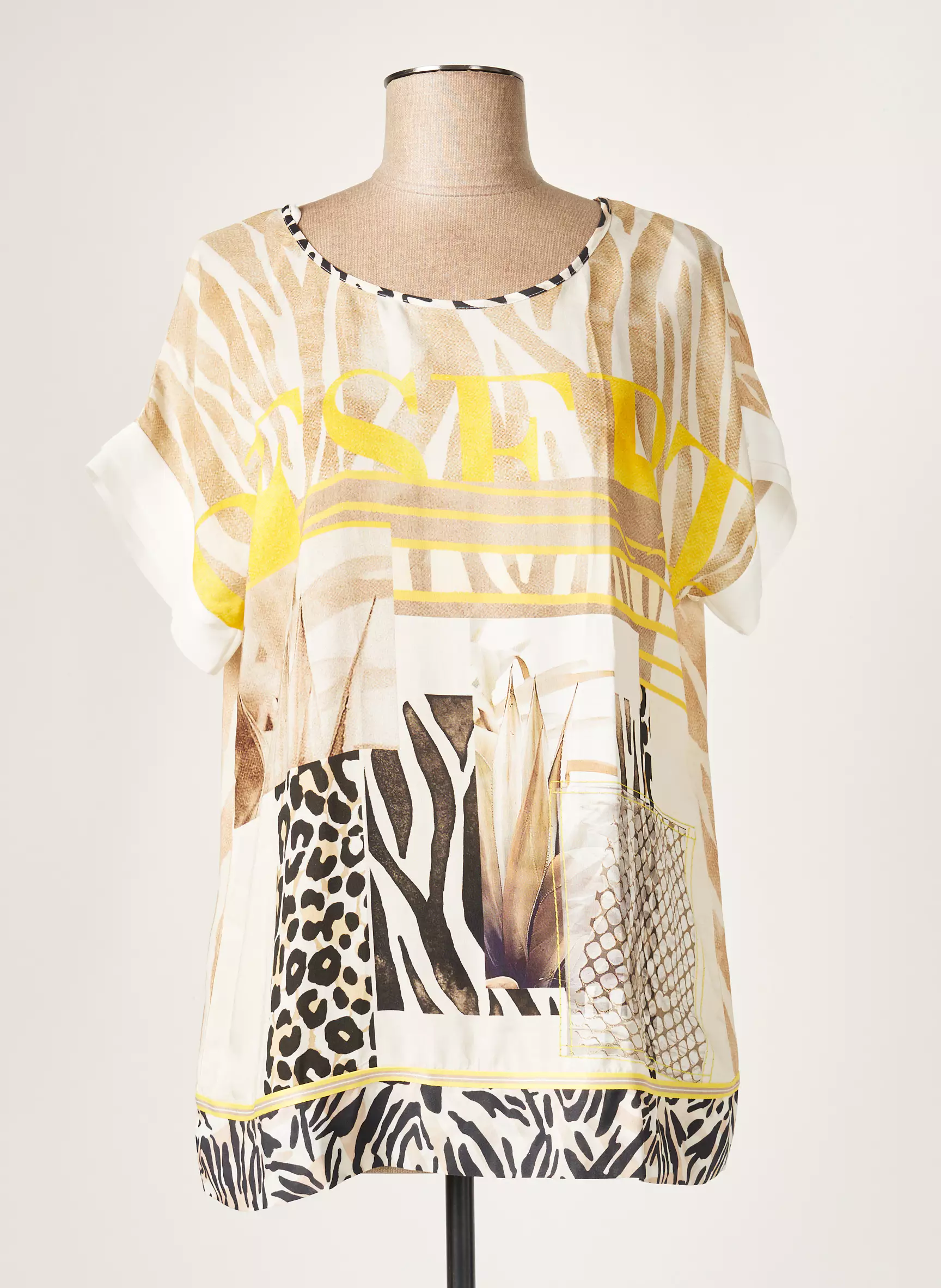 Just White Tshirts Femme couleur beige