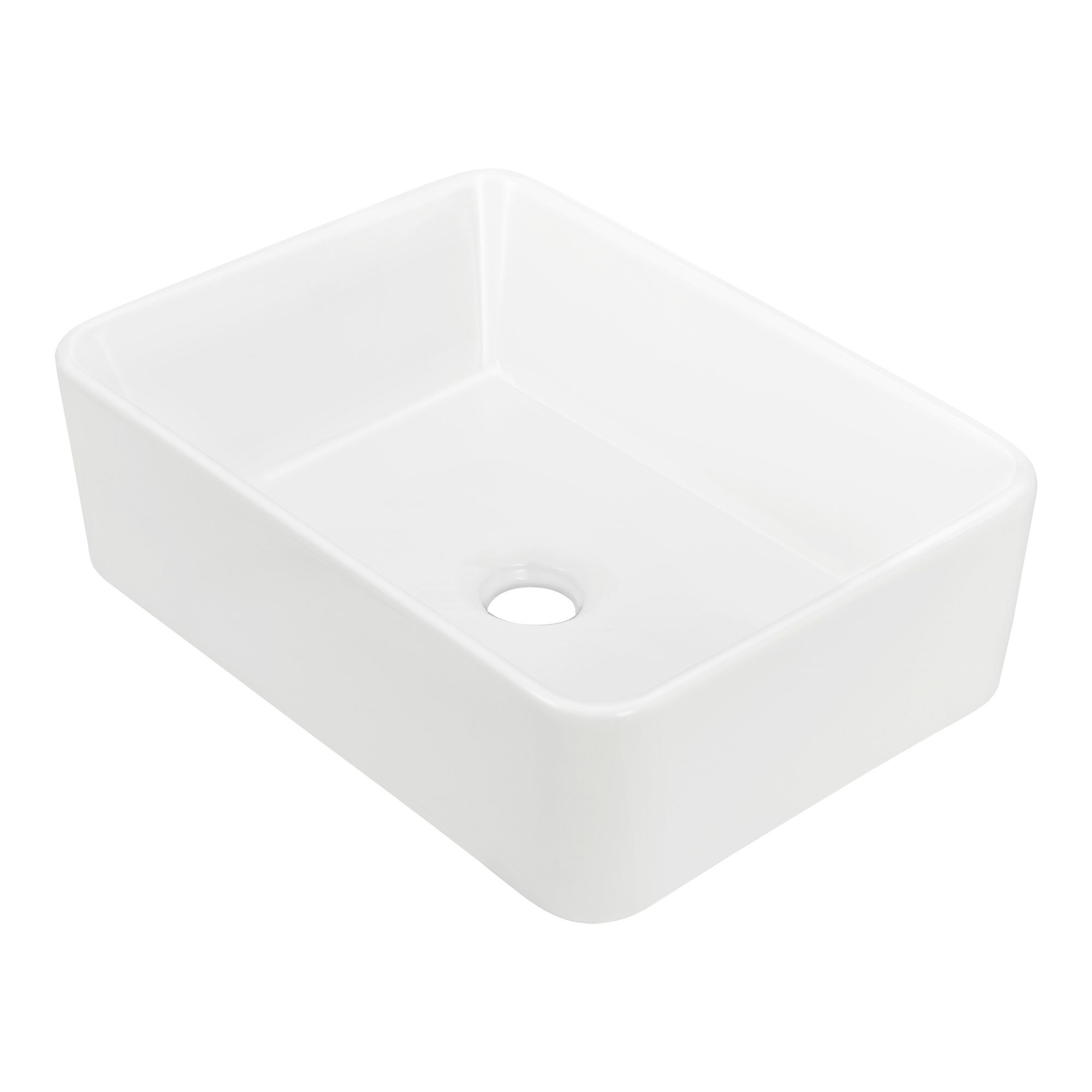 neu.haus Aufsatzwaschbecken, Svendborg Waschbecken Eckig Breite 40 cm Weiß