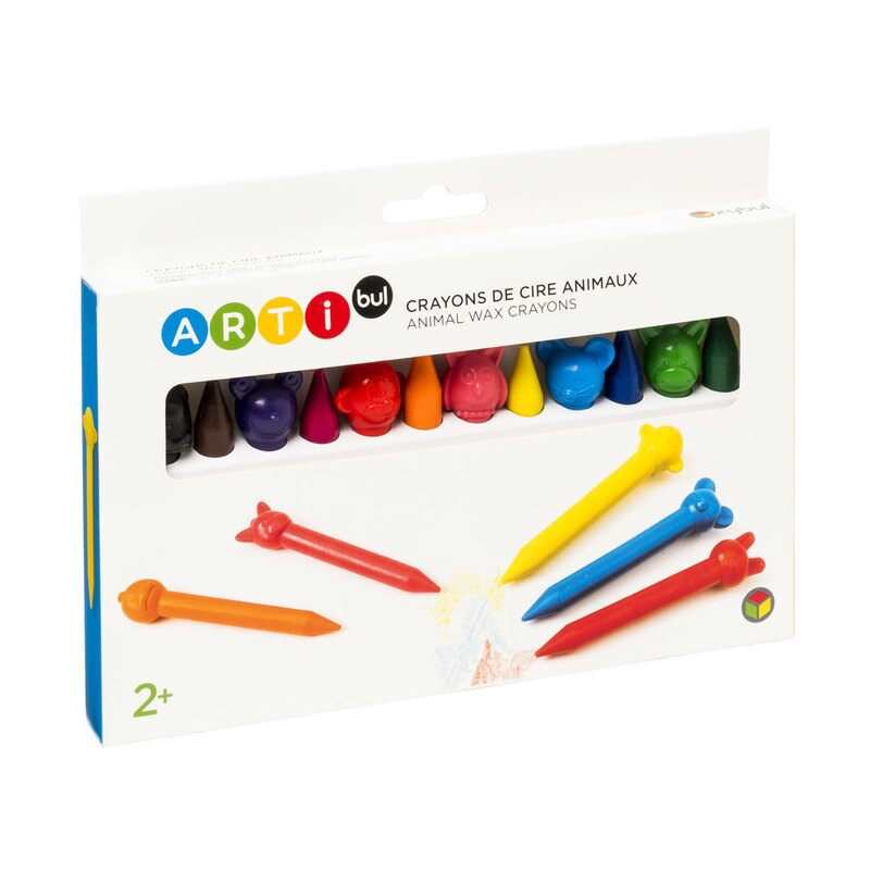 12 crayons de cire animaux Oxybul
