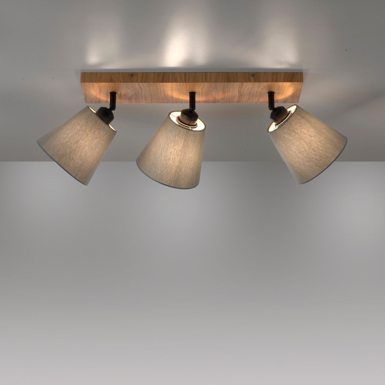 JUST LIGHT Deckenleuchte GREEN MICHEL, 3x E27/40Watt max., Holz-natur