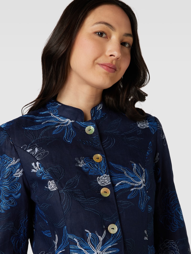 Blazer mit Allover-Muster in marineblau
