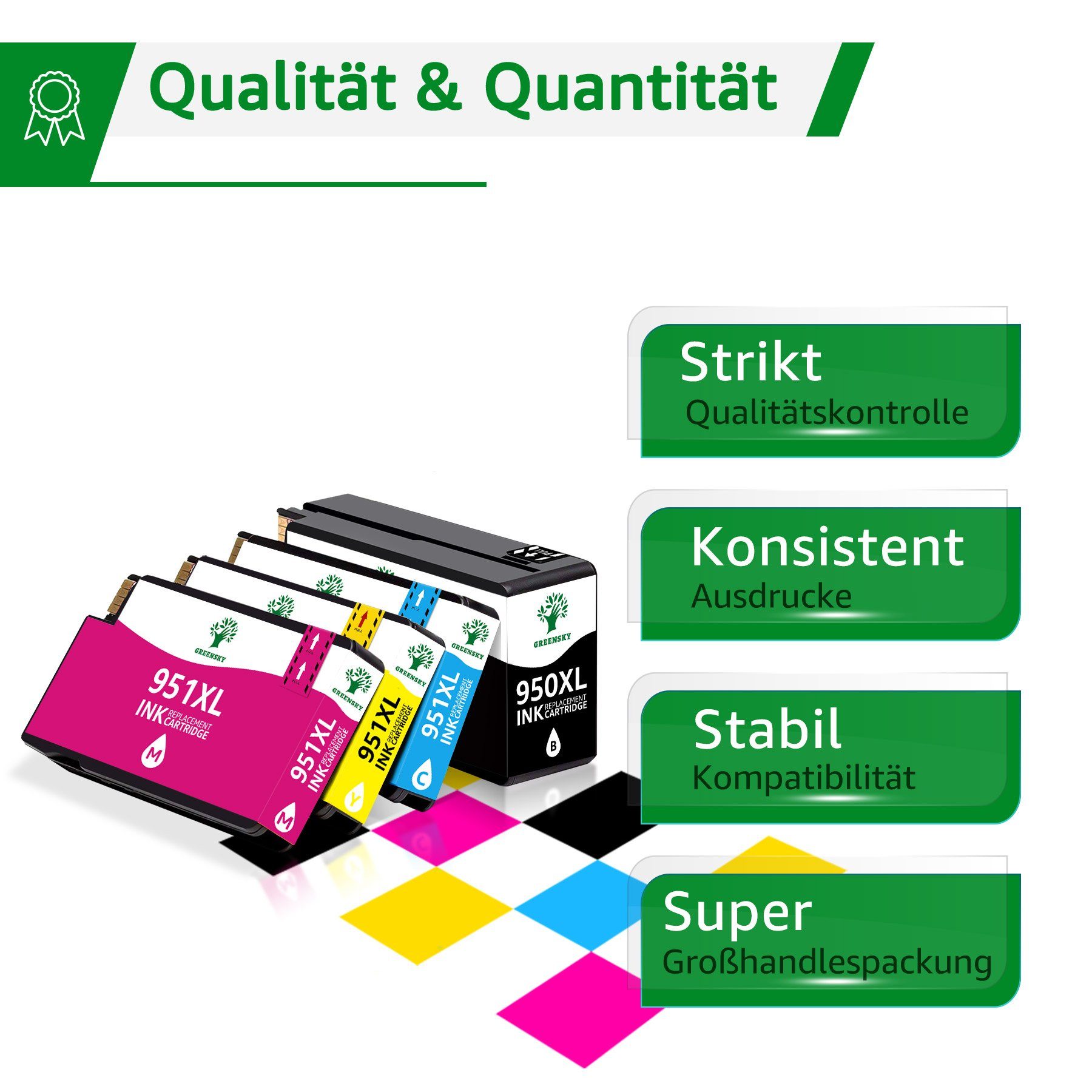 Greensky für HP 950 951 XL Officejet Pro 8110 8610 8616 8630 Tintenpatrone