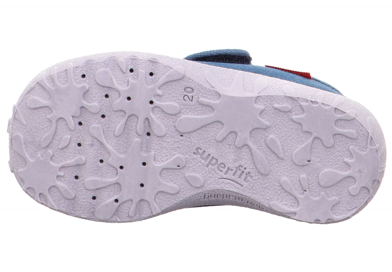 SPOTTY - Blau Hausschuh mit Klettverschluss