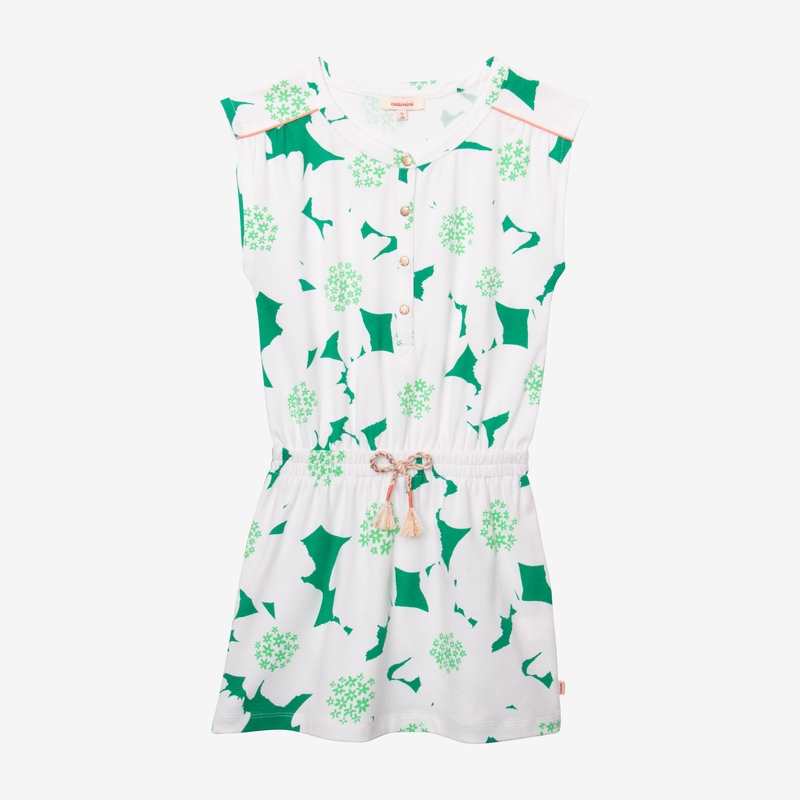 Robe T-shirt fille maxi fleurs verte Catimini