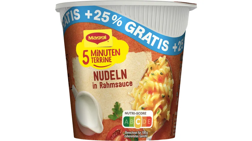 MAGGI 5 Minuten Terrine Nudeln in Rahmsauce 76 g
