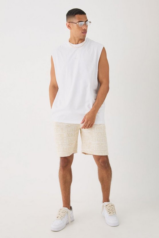 Man Oversize Tanktop & Jacquard Shorts Set