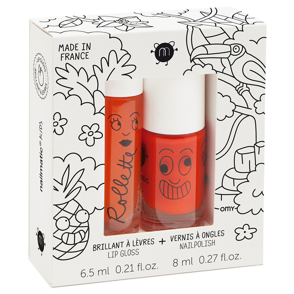 nailmatic COFFRET TROPICAL duo vernis à l'eau + brillant à lèvres