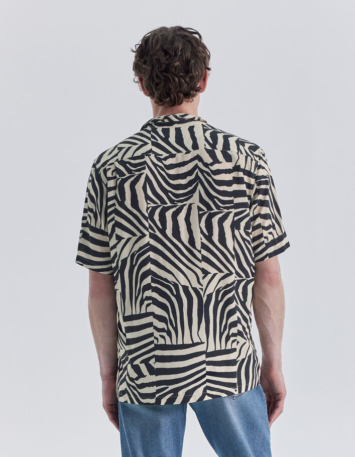 Chemise REGULAR noire LENZING™ ECOVERO™ motif zèbre Homme