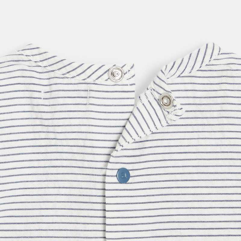 Combinaison effet 2 en 1 bébé garçon en coton bleu Absorba