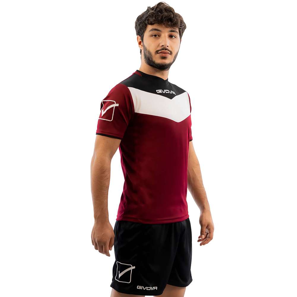 Givova Kit Campo Set Trikot + Shorts dunkelrot/schwarz