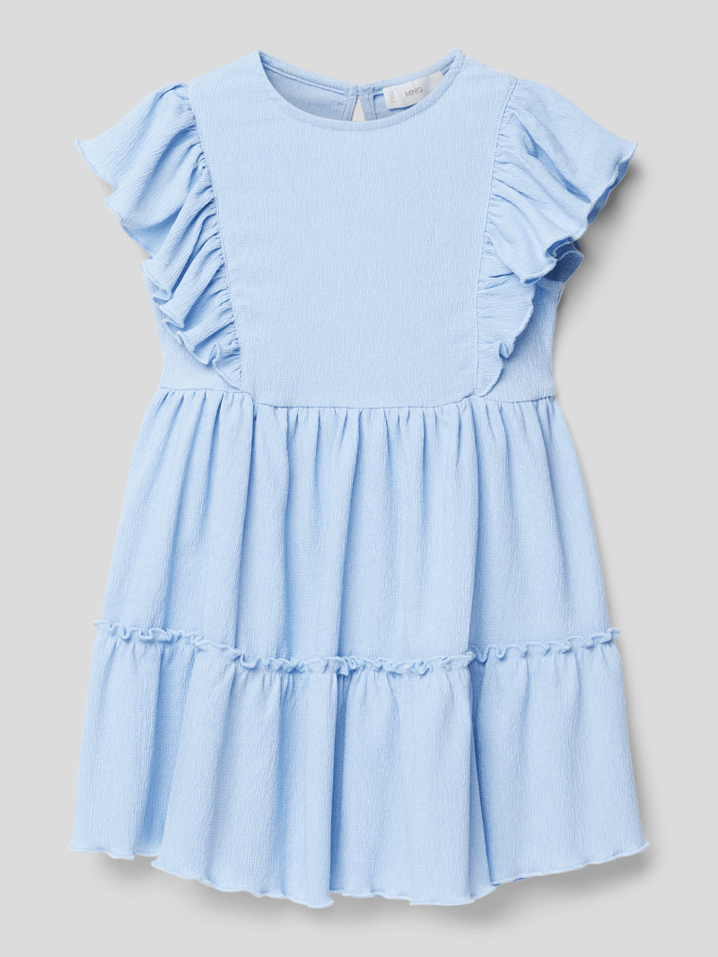 Kleid mit Strukturmuster in bleu