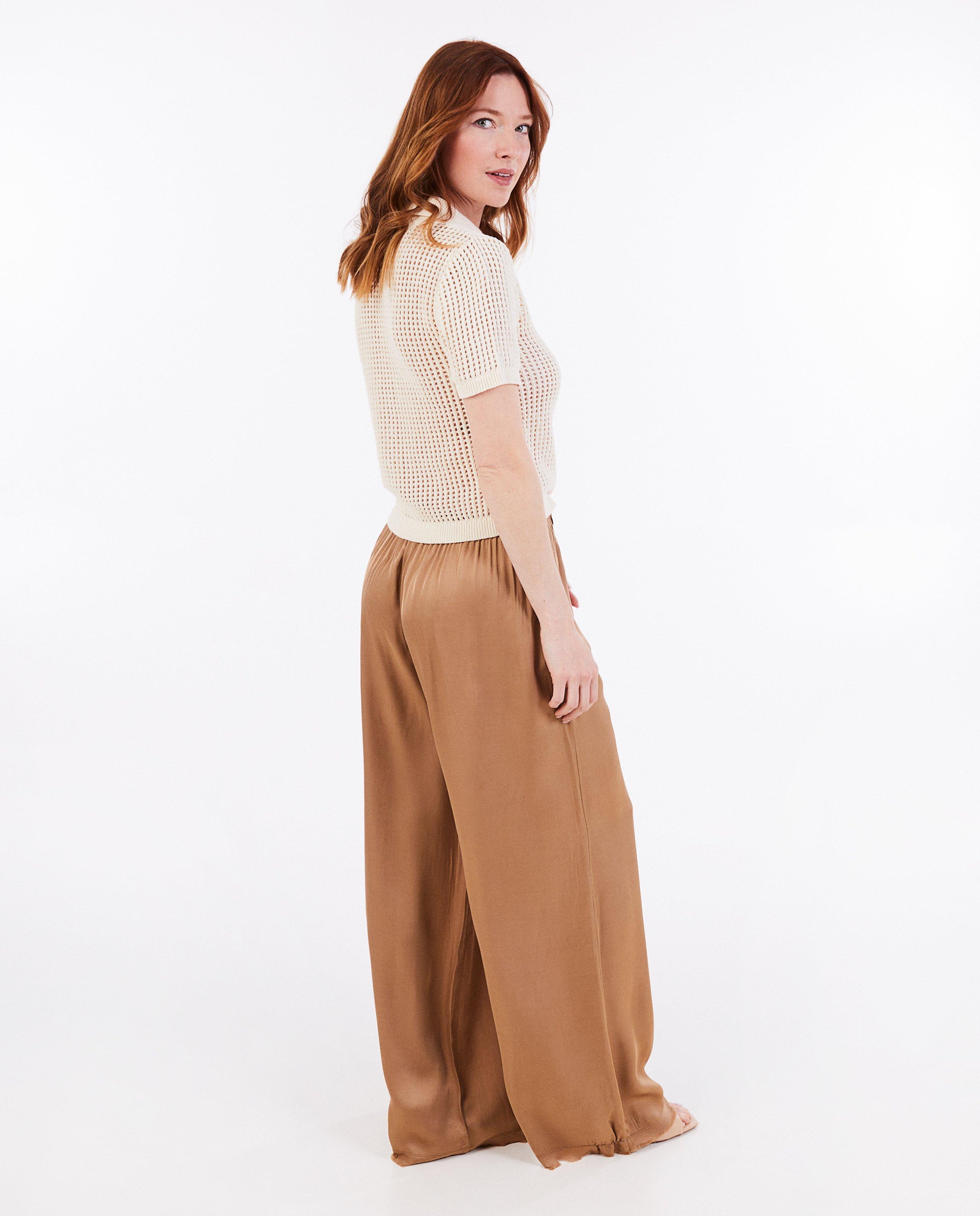 Pantaloni Paris Satin Maro Deschis