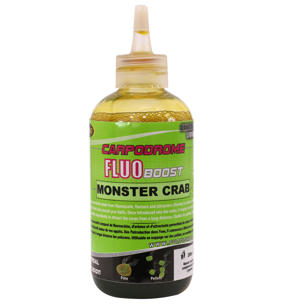Additif liquide coup fun fishing fluo booster monster crab 185ml