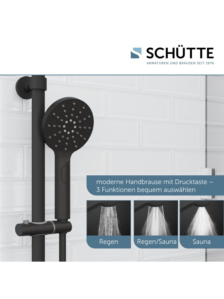Schütte Duschset MADURA FRESH in Schwarz matt - (L) 41 x (B) 27 x (H) 101 cm günstig kaufen onesize
