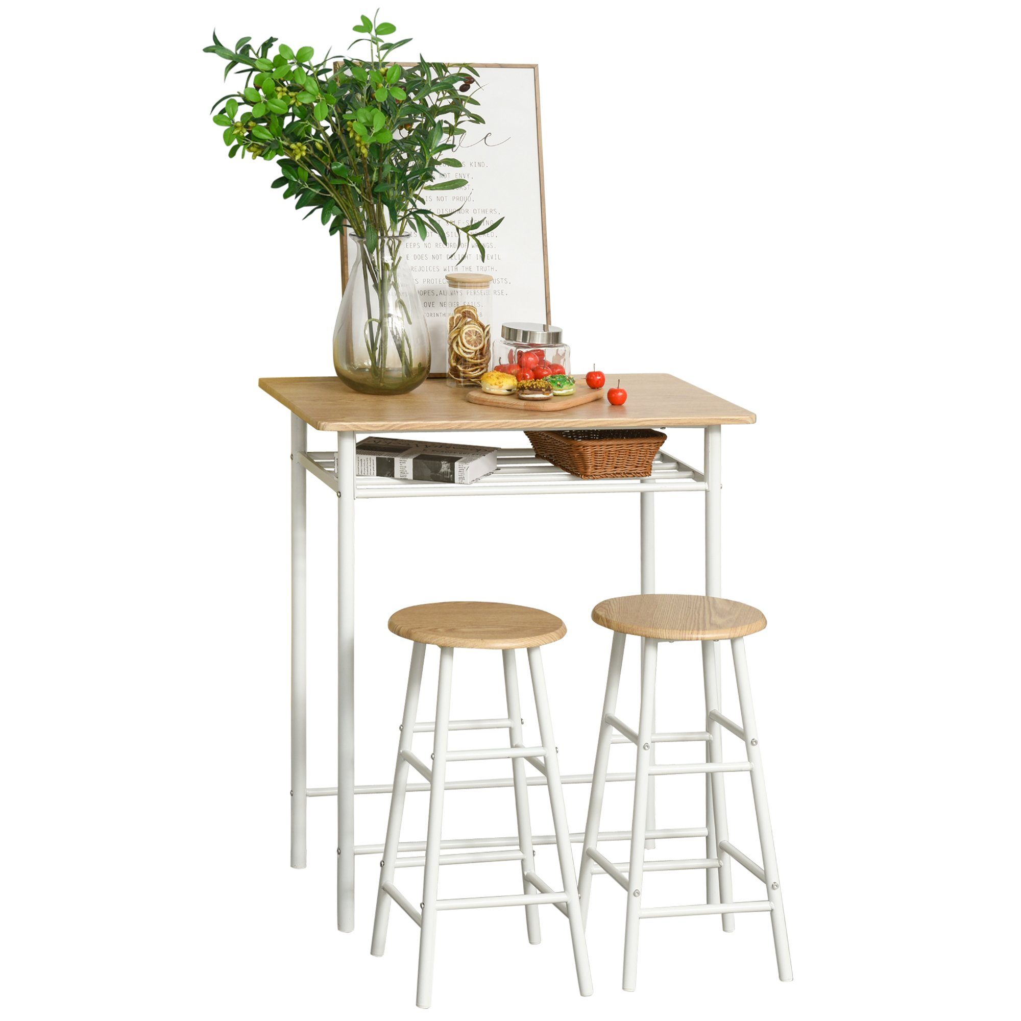 HOMCOM Bargruppe Bartisch-Set