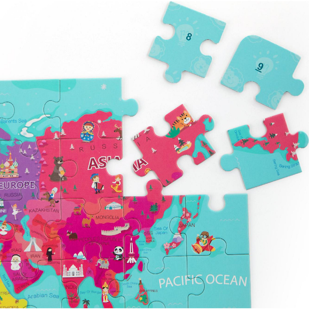 Puzzle Weltkarte mit Globus zum Aufbewahren