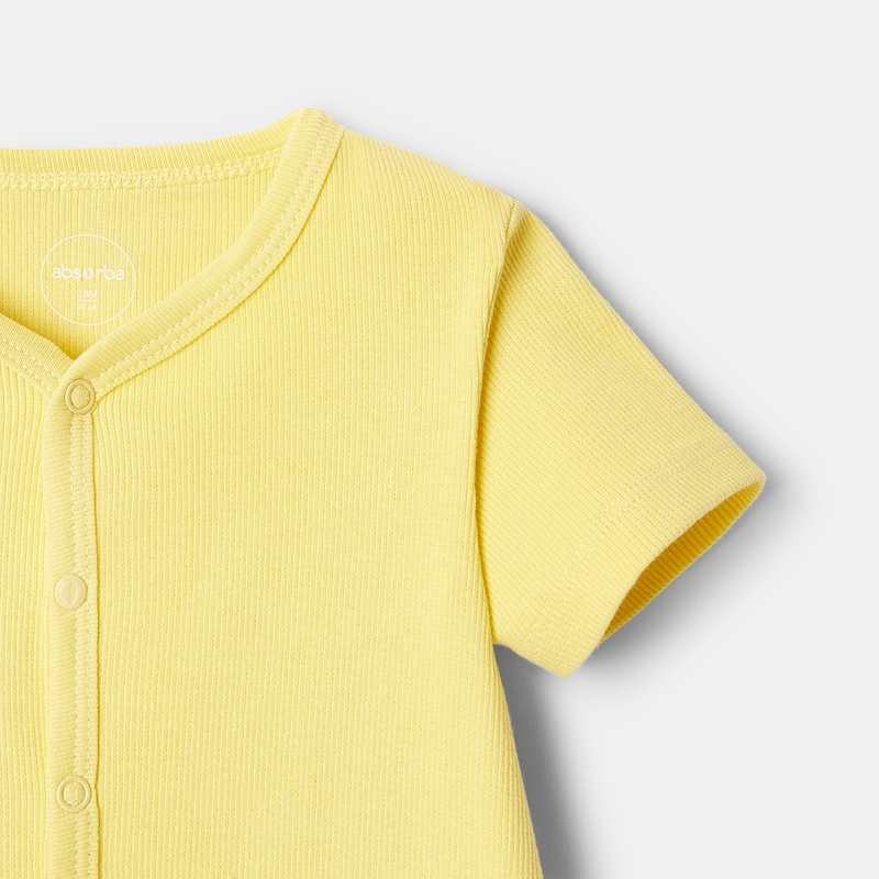 Pyjama court en coton jaune naissance Absorba