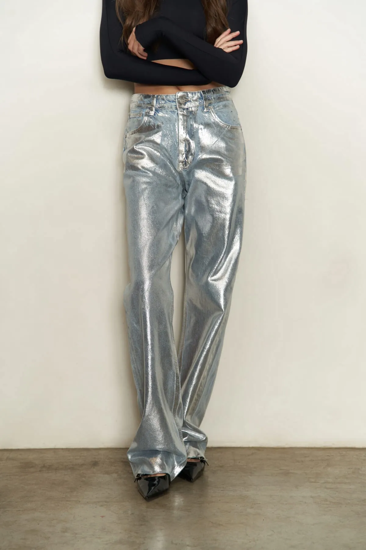 MAİ COLLECTİON  Marla Basic Metallic-Jeanshose
