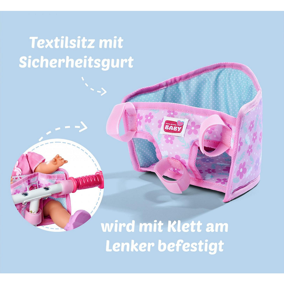 New Born Baby Fahrradsitz mit Gurt