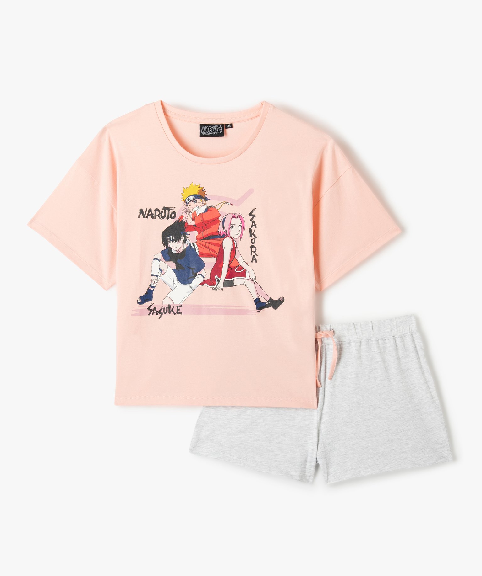 Pyjashort fille avec large motif - Naruto rose | GEMO