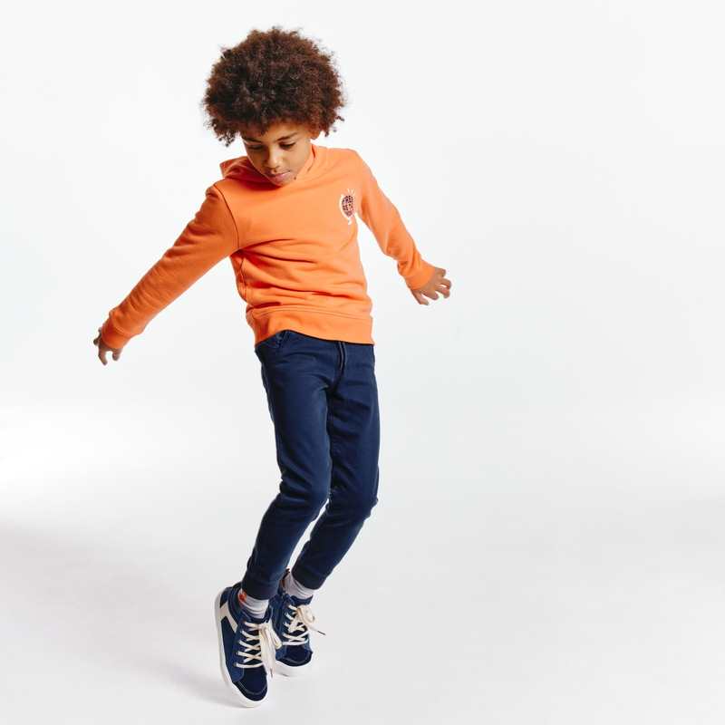 Jogpant uni en toile stretch bleu garçon