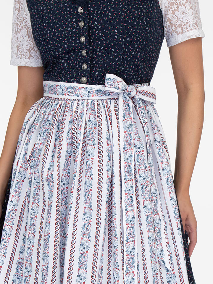 Almsach Dirndl in Dunkelblau/ Weiß günstig kaufen