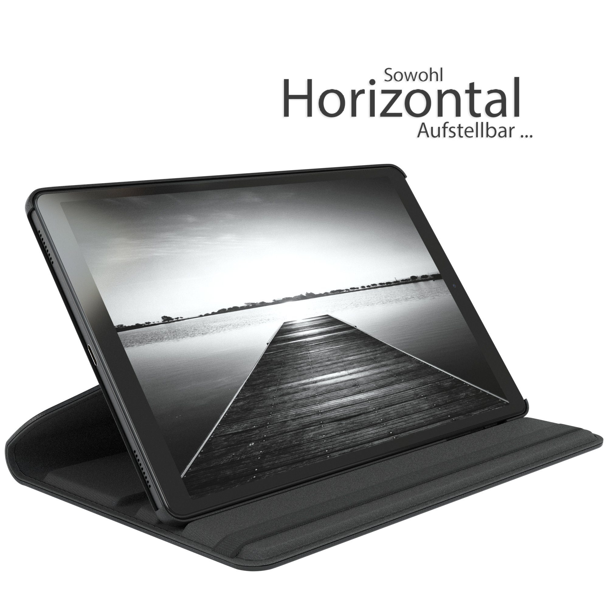 EAZY CASE Tablet-Hülle Rotation Case Samsung Galaxy Tab A 10.1 10,1 Zoll, Hülle 360° drehbar mit Standfunktion Etui Anti-Kratz Tasche Schwarz