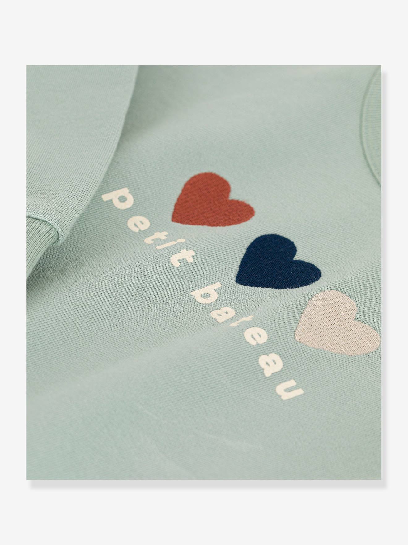 Petit Bateau Mädchen Sweatshirt mit Stickerei PETIT BATEAU - mandelgrün