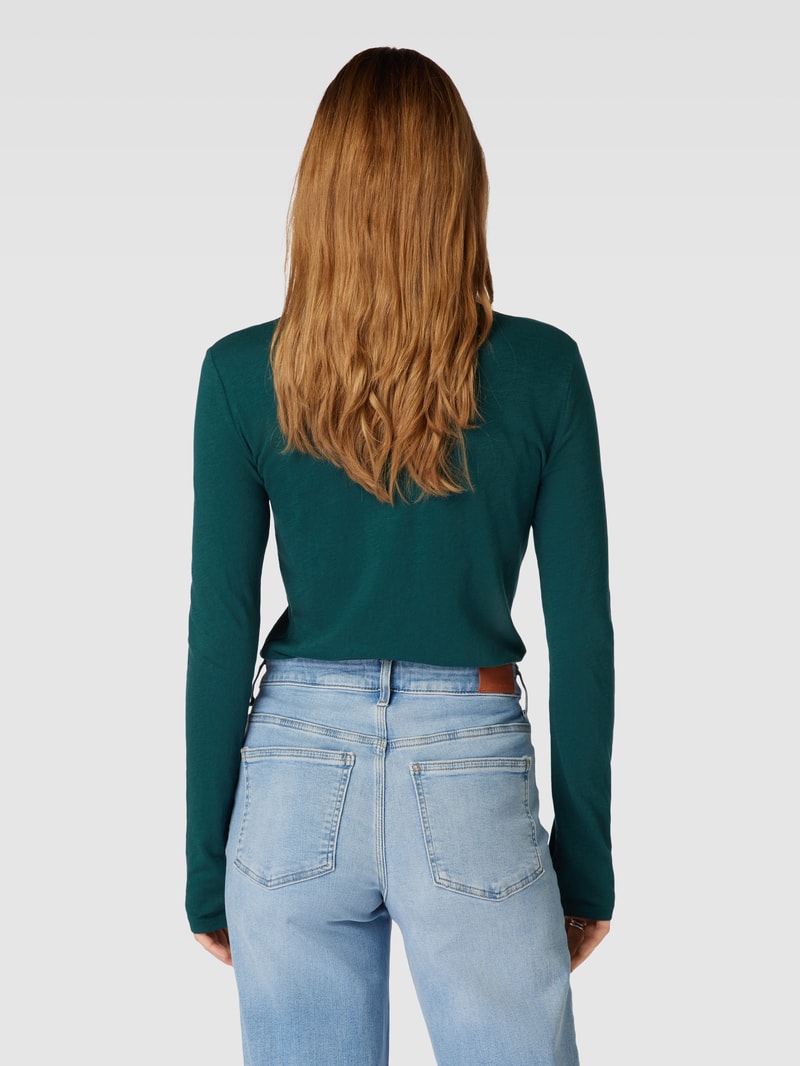 Longsleeve mit Rollkragen in dunkelgrün