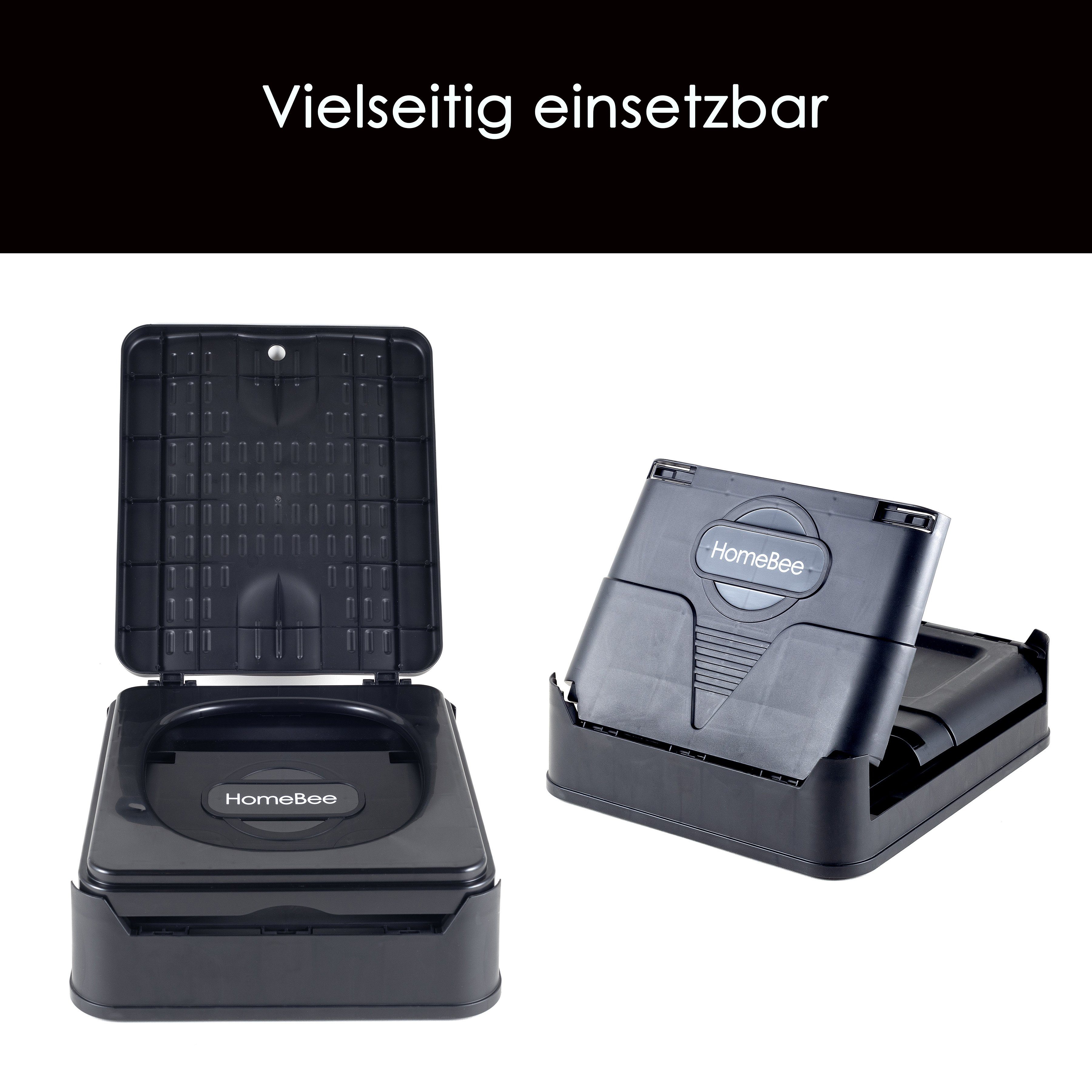 HomeBee Campingtoilette Campingtoilette, (Campingtoilette inkl. Beutel, 1-St., Faltbare Trockentoilette mit Deckel), Einfaches Klick-System