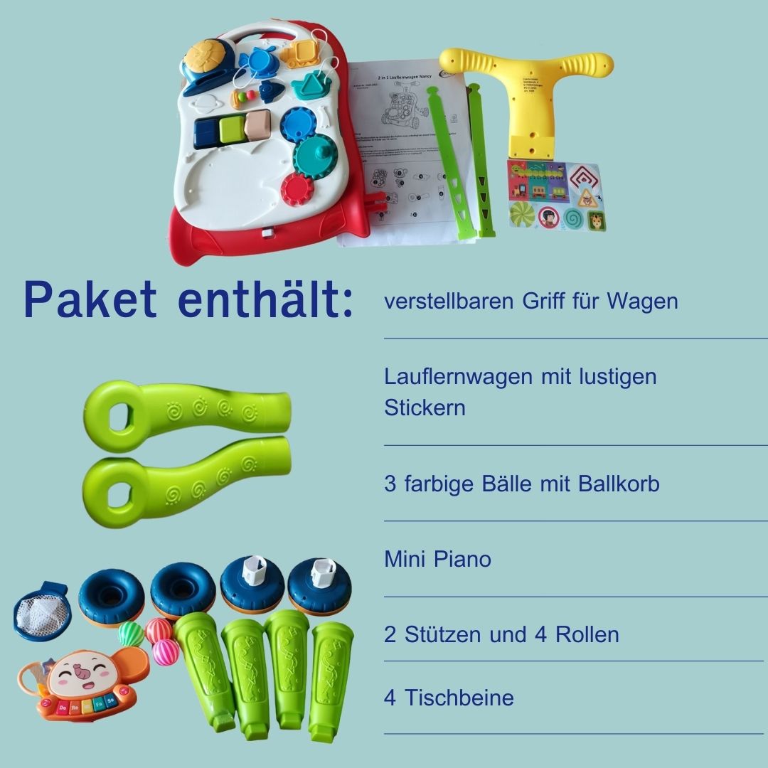 Coemo 2in1 Baby Laufwagen Rolli und Multifunktion Spieltisch