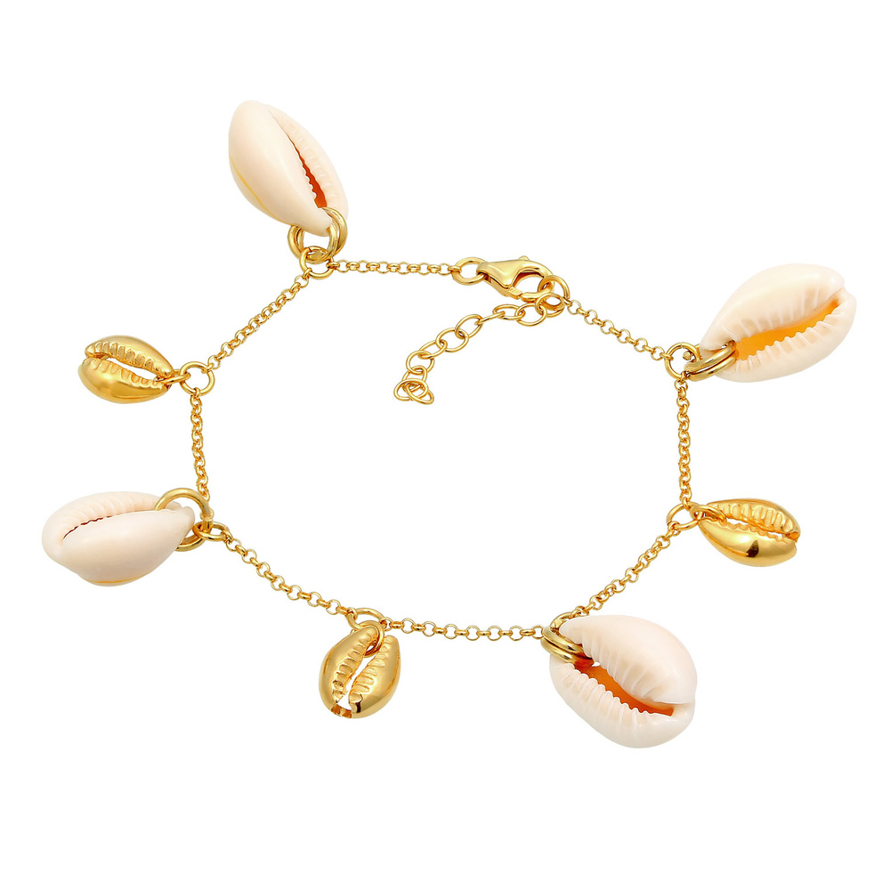 Elli Elli Bracelet Femme Pendentif de Kauri Shells en Argent Sterling 925 Bracelet