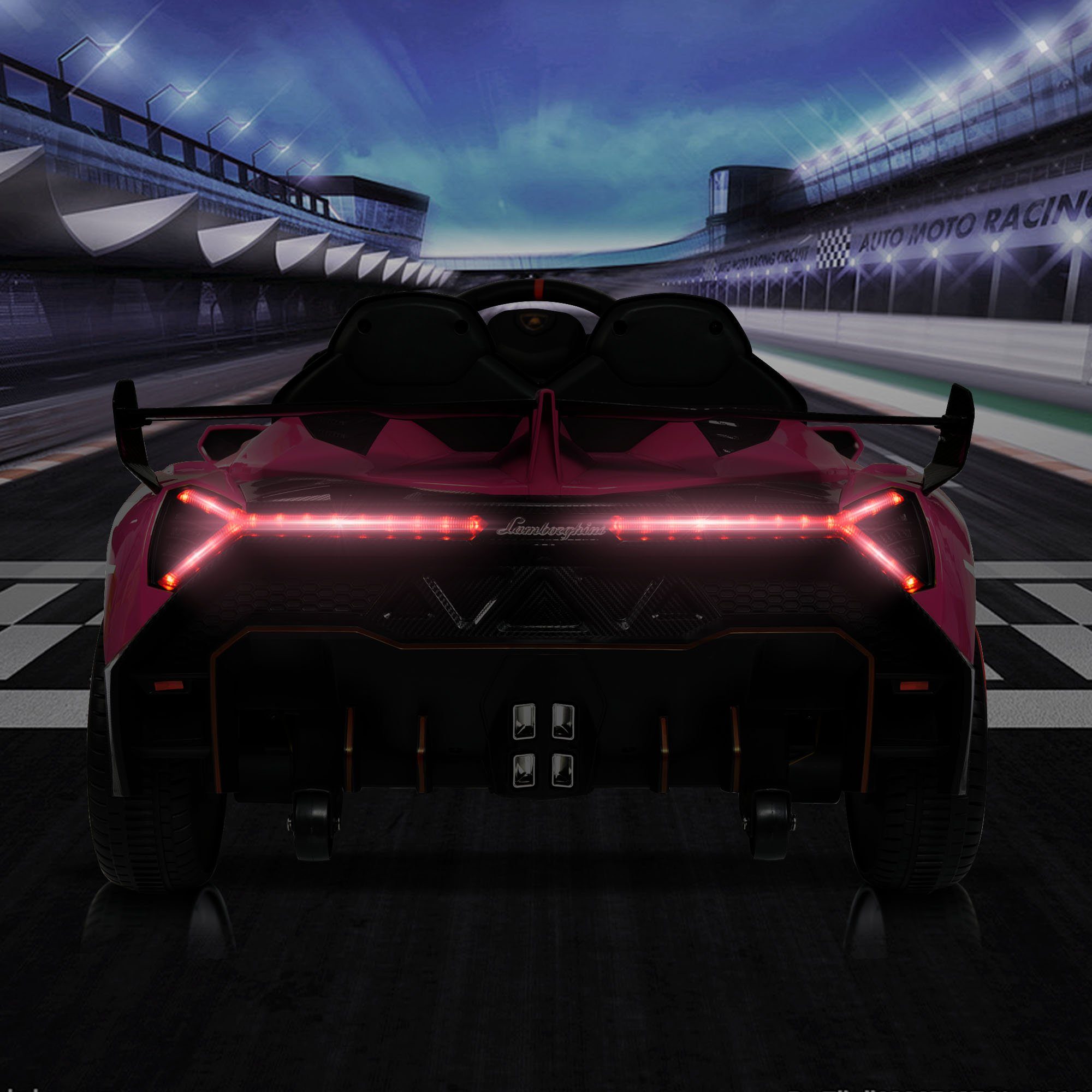 REDOM electric children's car LAMBORGHINI VENENO 2 motors, Bluetooth, double doors, 3 speeds, MP3 music, suitable for children aged 3 and over