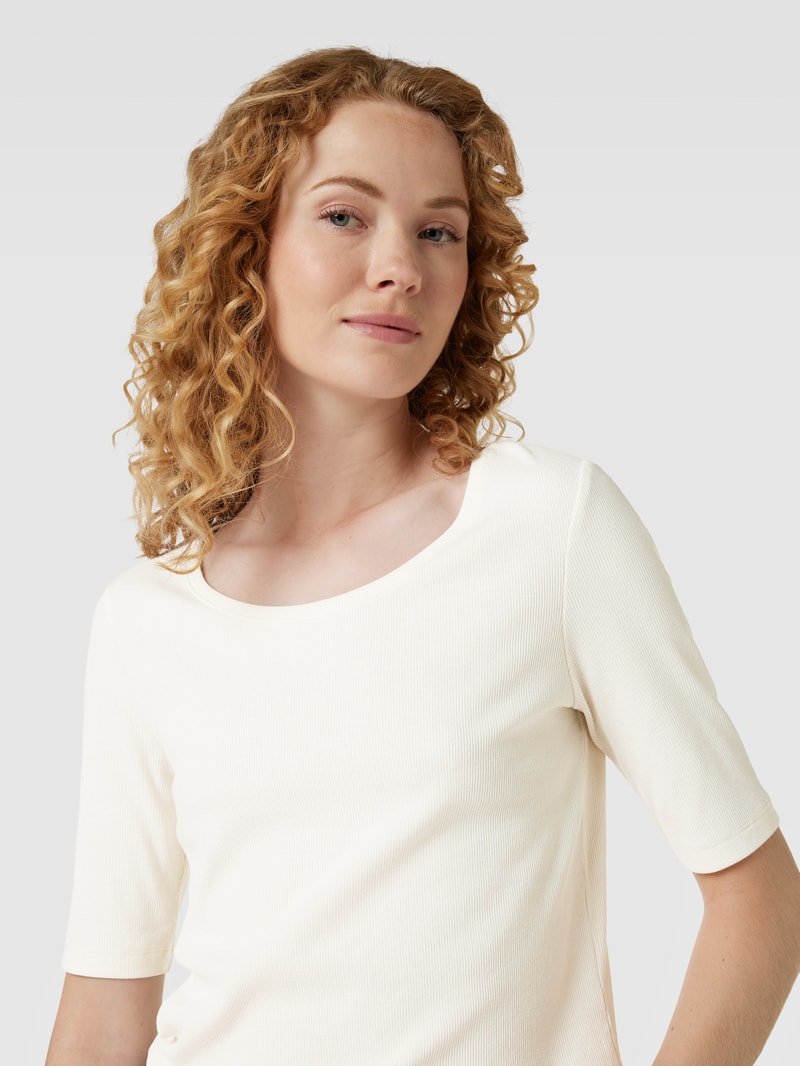 T-Shirt mit Rundhalsausschnitt Modell 'Mila' in offwhite